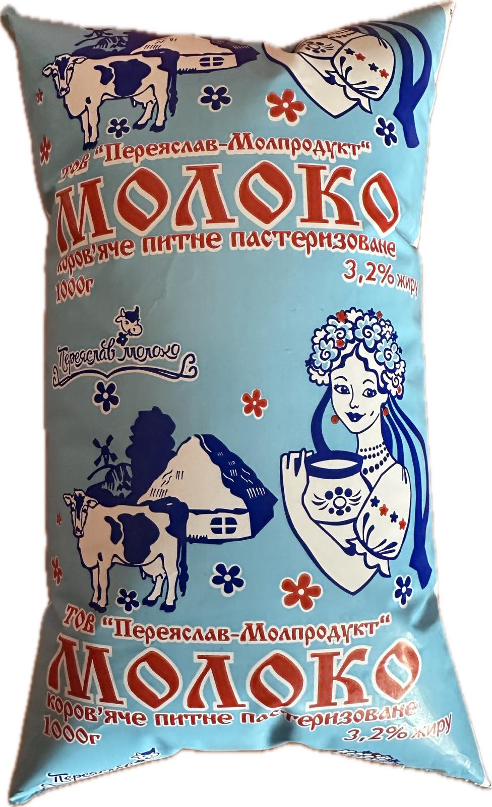 Молоко Переяслав Молоко 3,2% 1000г плівка поліетиленова